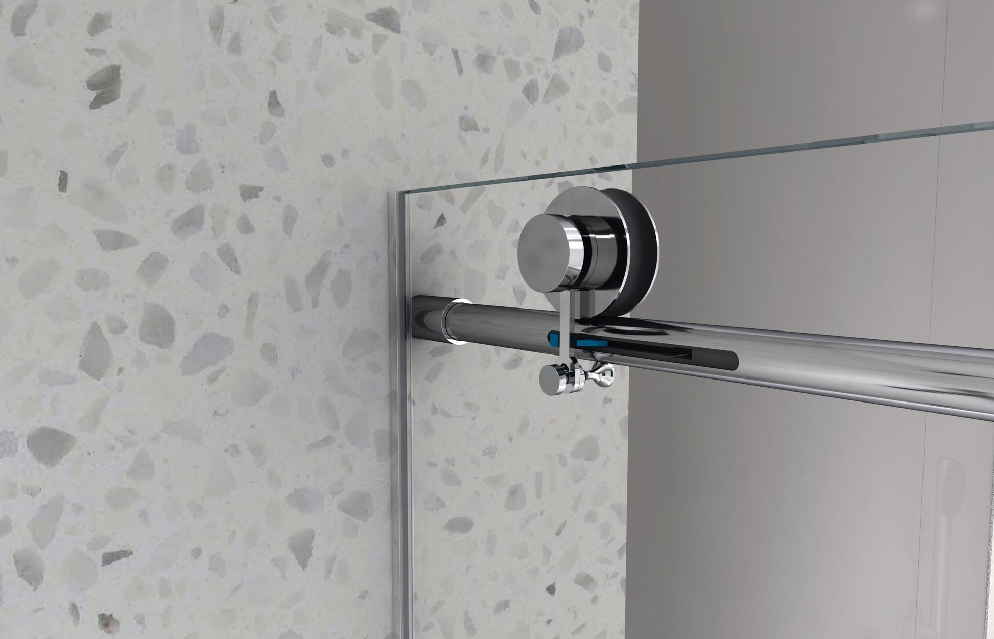 4876 Chrome Frameless One Fixed And One Shifted Shower Door, 70Mm 304 Stainless Steel Large Pulleys With Adjustable Soft Closing Function,With Nano Easy Cleaning And Stick Explosion Proof Menbrance Chrome Bathroom American Design,Minimalist Glass Metal