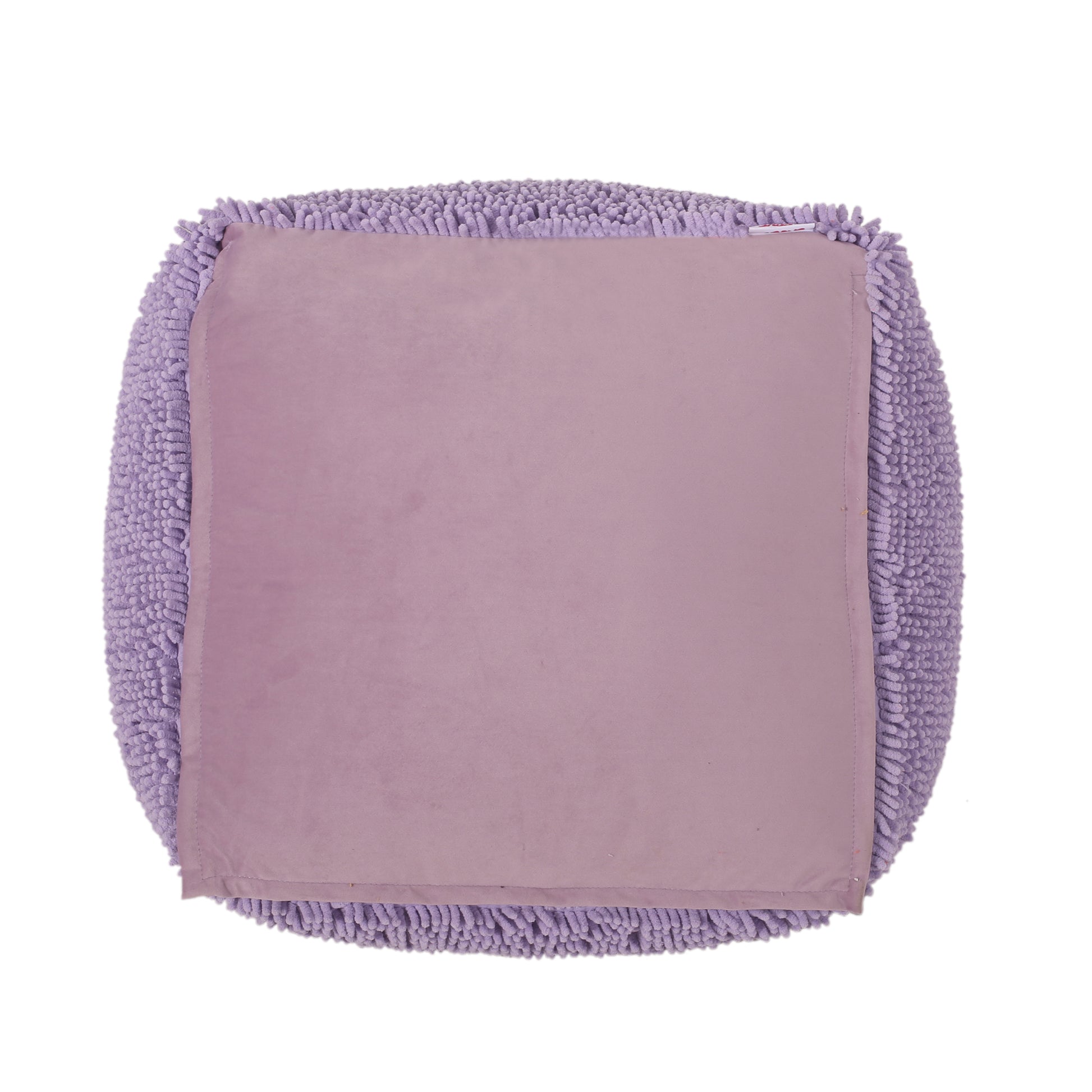 Spongy Microfiber Square Pouf, Lavender Lavender Microfiber