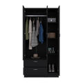 Armoire Haddam, Bedroom, Black Black Particle Board Engineered Wood