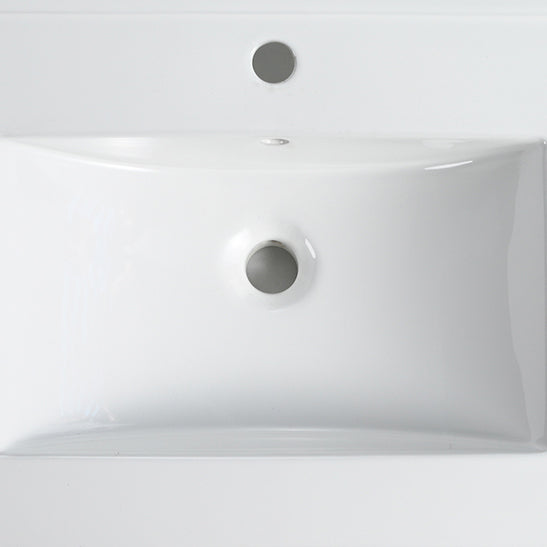 30 Inch Ceramic Vanity Top, 29.9"D X 18.3"W X 6.7"H, Glossy White Only Basin White Bathroom American Design Ceramic