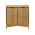 Storage Cabinet With 2 Doors And Adjustable Shelves, Kitchen Cabinetwooden Buffet Cabinet For Living Room, Bedroom, Dining Room,Natural Natural Rubber Wood