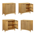 Storage Cabinet With 2 Doors And Adjustable Shelves, Kitchen Cabinetwooden Buffet Cabinet For Living Room, Bedroom, Dining Room,Natural Natural Rubber Wood