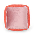 Spongy Microfiber Square Pouf, Coral Coral Microfiber