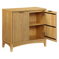 Storage Cabinet With 2 Doors And Adjustable Shelves, Kitchen Cabinetwooden Buffet Cabinet For Living Room, Bedroom, Dining Room,Natural Natural Rubber Wood