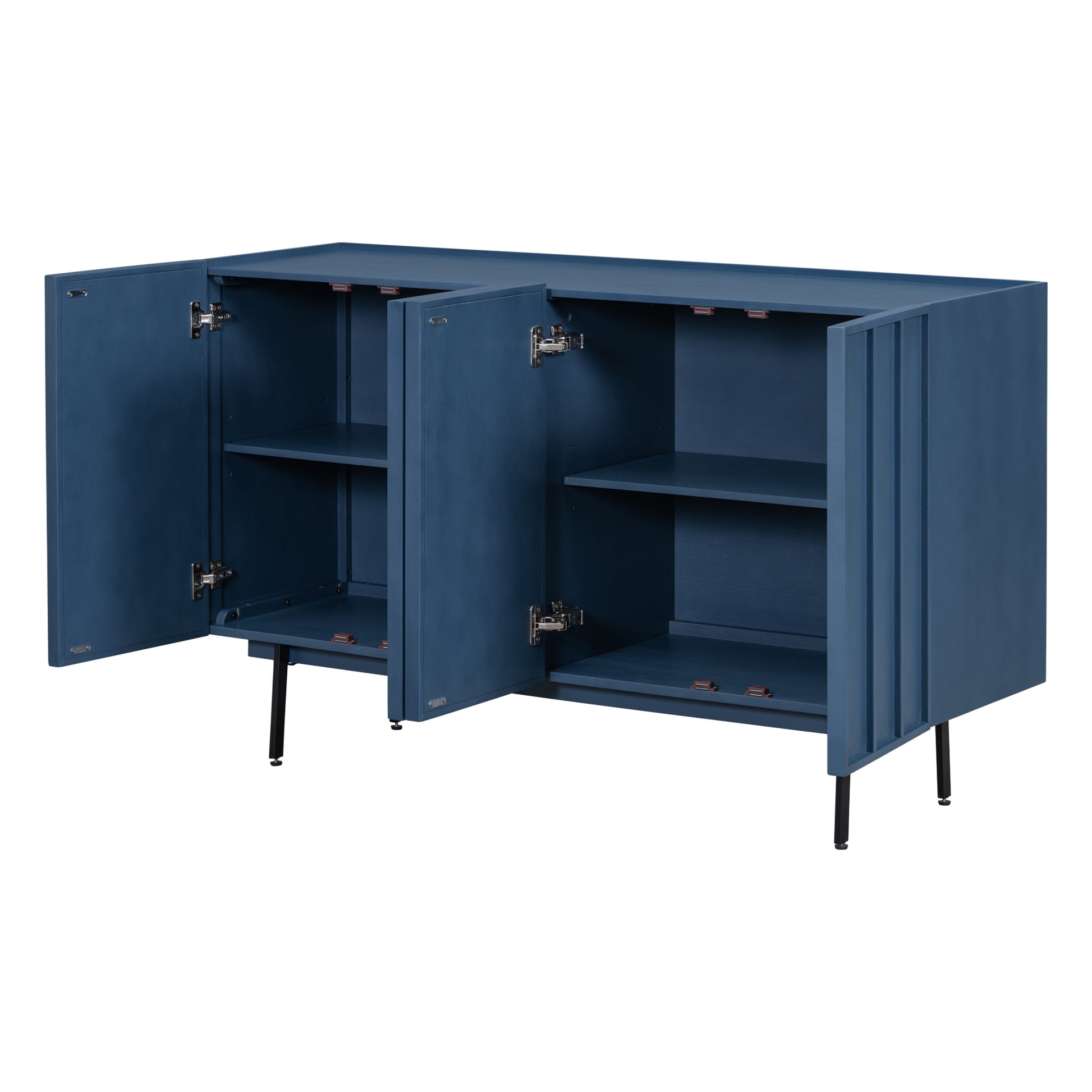 Modern Cabinet With 4 Doors, Suitable For Living Rooms, Entrance And Study Rooms. Navy Blue Mdf