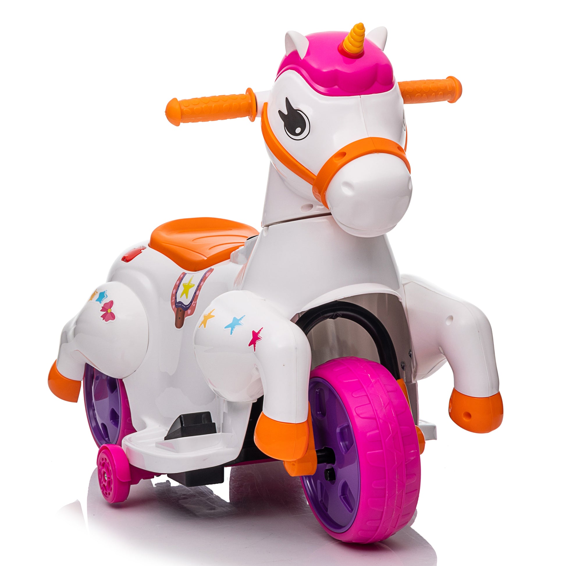 Unicorn Stroller,Electric Toy Bike With Training Wheels For Kids 3 6,Rose Red Rose Red Polypropylene