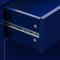 Wooden Storage Cabinet With Drawers, Steel Pipe Table Legs, Suitable For Hallway, Study, Living Room. Navy Blue Mdf