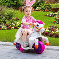 Unicorn Stroller,Electric Toy Bike With Training Wheels For Kids 3 6,Rose Red Rose Red Polypropylene