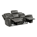 Classic Brownish Gray 1Pc Double Reclining Sofa Plush Comfort Pillow Top Arms Vertical Tufting Solid Wood Transitional Living Room Furniture Gray Microfiber Wood Classic,Transitional Pillow Top Arms Wood