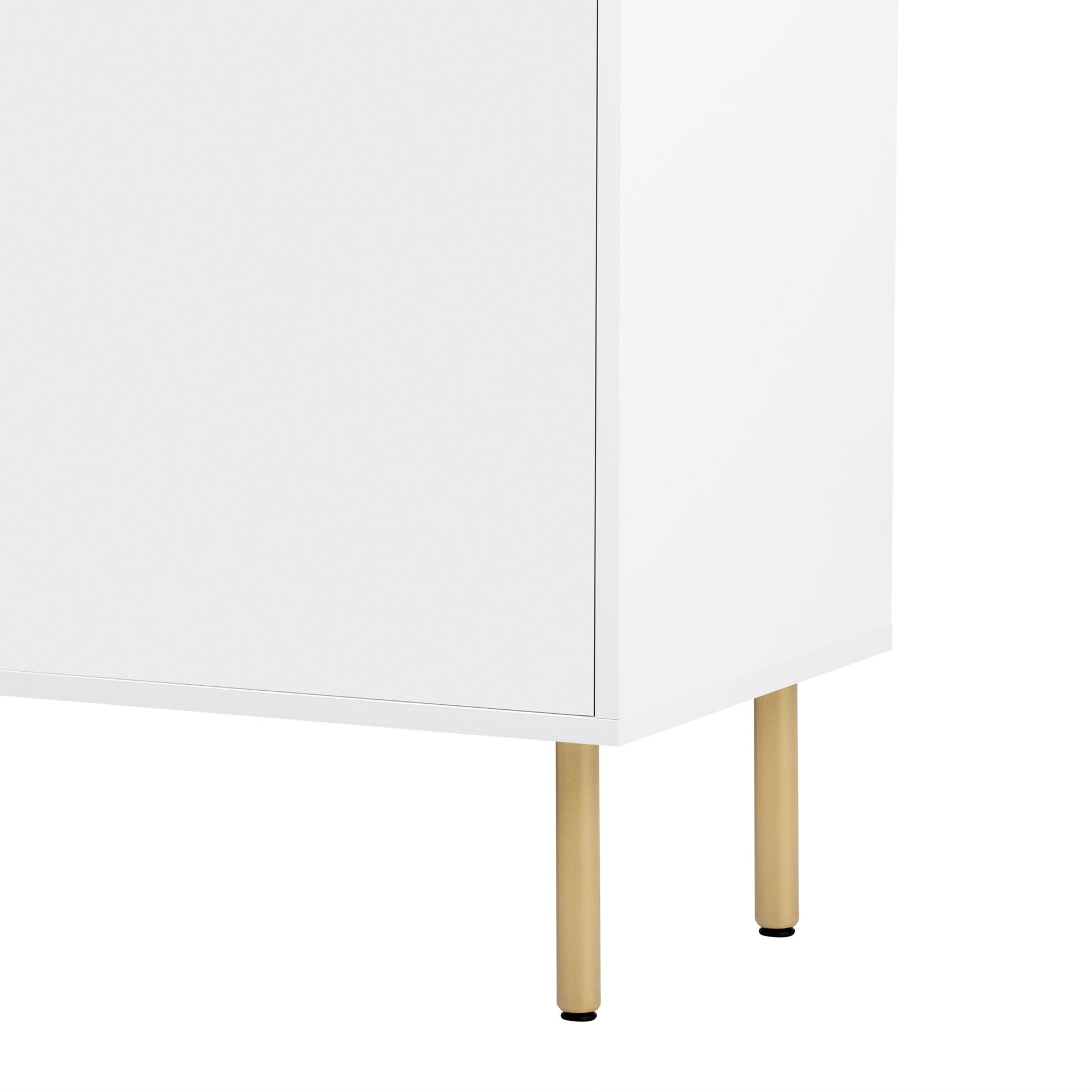 Wooden Storage Cabinet With Drawers, Steel Pipe Table Legs, Suitable For Hallway, Study, Living Room. White Mdf