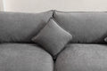 Modular Sectional Sofa, 3 Seater Sofa With Ottoman, Modern L Shaped Sofa For Living Room Bedroom Apartment Grey Wood Fabric