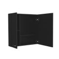 Medicine Cabinet Prague, Four Internal Shelves, Single Door, Black Wengue Finish Black Particle Board