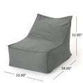 Ettie 3 Ft. Water Resistant Fabric Bean Bag Chair, Dark Grey Gray Waterproof Fabric