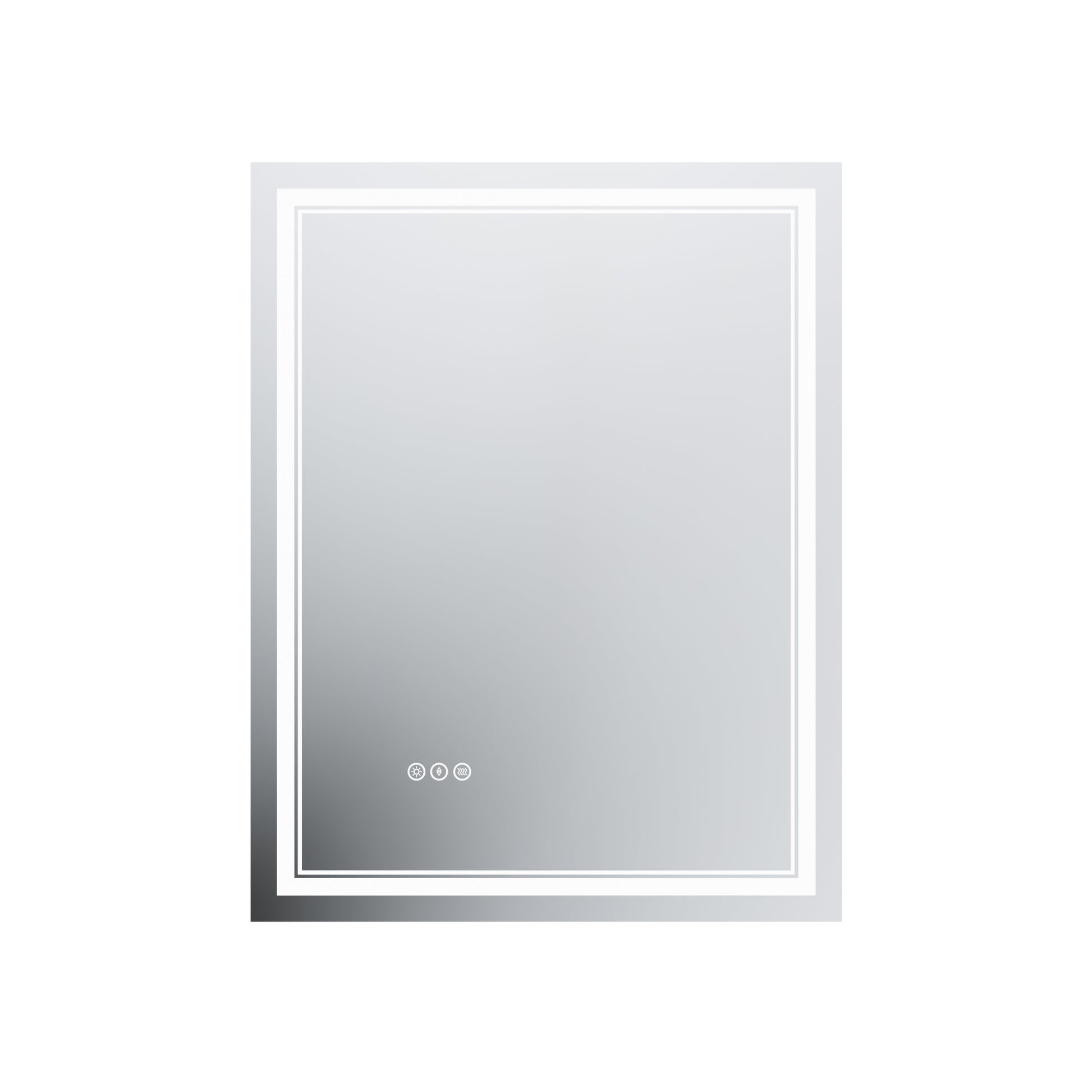 Led Bathroom Mirror, 28X36 Inch Bathroom Vanity Mirrors With Lights, Mirrors For Wall With Smart Touch Button, Anti Fog, Memory Function, Stepless Dimmable Makeup Mirror Horizontal Vertical White Aluminium