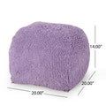 Spongy Microfiber Square Pouf, Lavender Lavender Microfiber