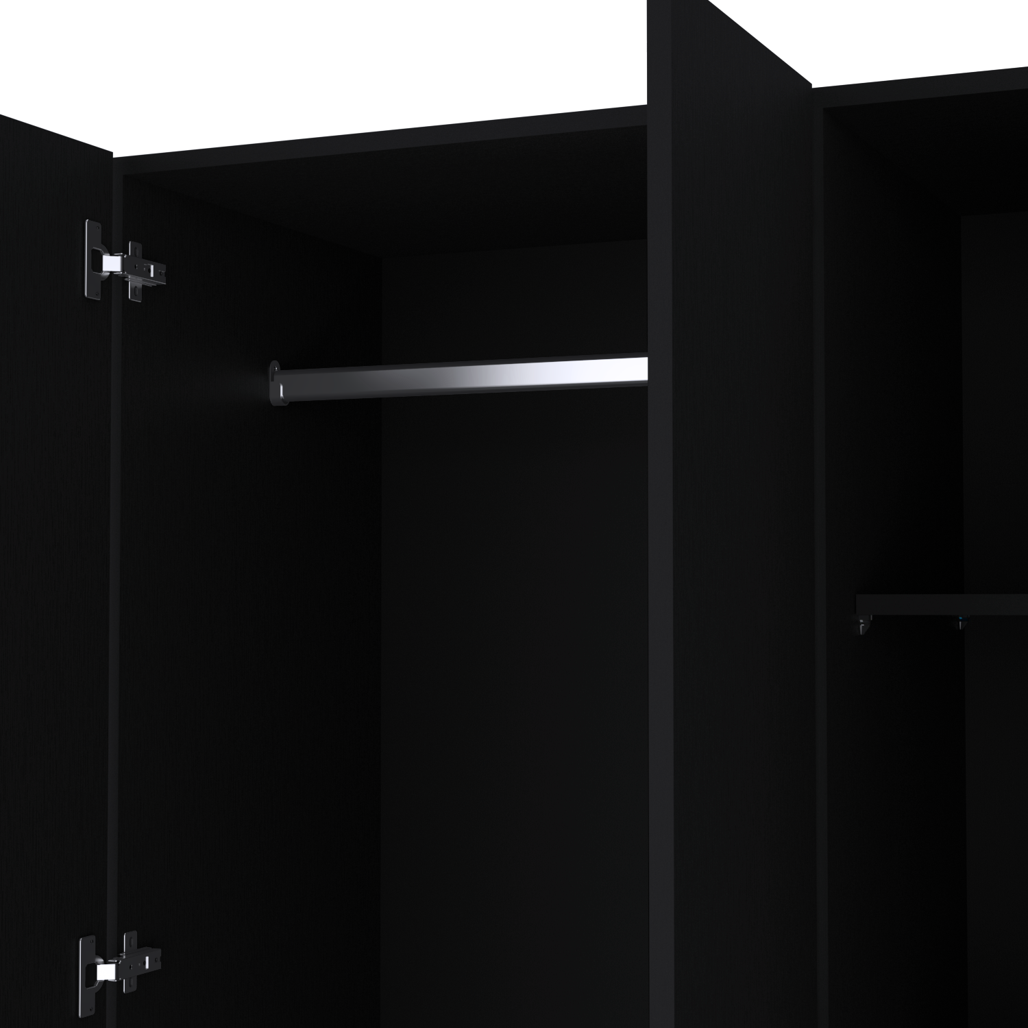 Armoire Haddam, Bedroom, Black Black Particle Board Engineered Wood