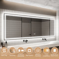 Led Bathroom Mirror, 36X96 Inch Bathroom Vanity Mirrors With Lights, Mirrors For Wall With Smart Touch Button, Anti Fog, Memory Function, Stepless Dimmable Makeup Mirror Horizontal Vertical White Aluminium