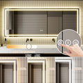 Led Bathroom Mirror, 32X84 Inch Bathroom Vanity Mirrors With Lights, Mirrors For Wall With Smart Touch Button, Anti Fog, Memory Function, Stepless Dimmable Makeup Mirror Horizontal Vertical White Aluminium