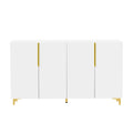 Glossy Finish Light Luxury Storage Cabinet, Adjustable, Suitable For Living Room, Study, Hallway. White Mdf