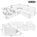 104'' Power Recliner Corner Sofa Home Theater Reclining Sofa Sectional Couches With Storage Box, Cup Holders, Usb Ports And Power Socket For Living Room, Dark Grey Dark Grey Foam Linen 4 Seat