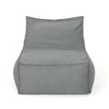 Ettie 3 Ft. Water Resistant Fabric Bean Bag Chair, Dark Grey Gray Waterproof Fabric