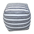 Lani Handcrafted Fabric Pouf, Natural With Black Natural Black Fabric