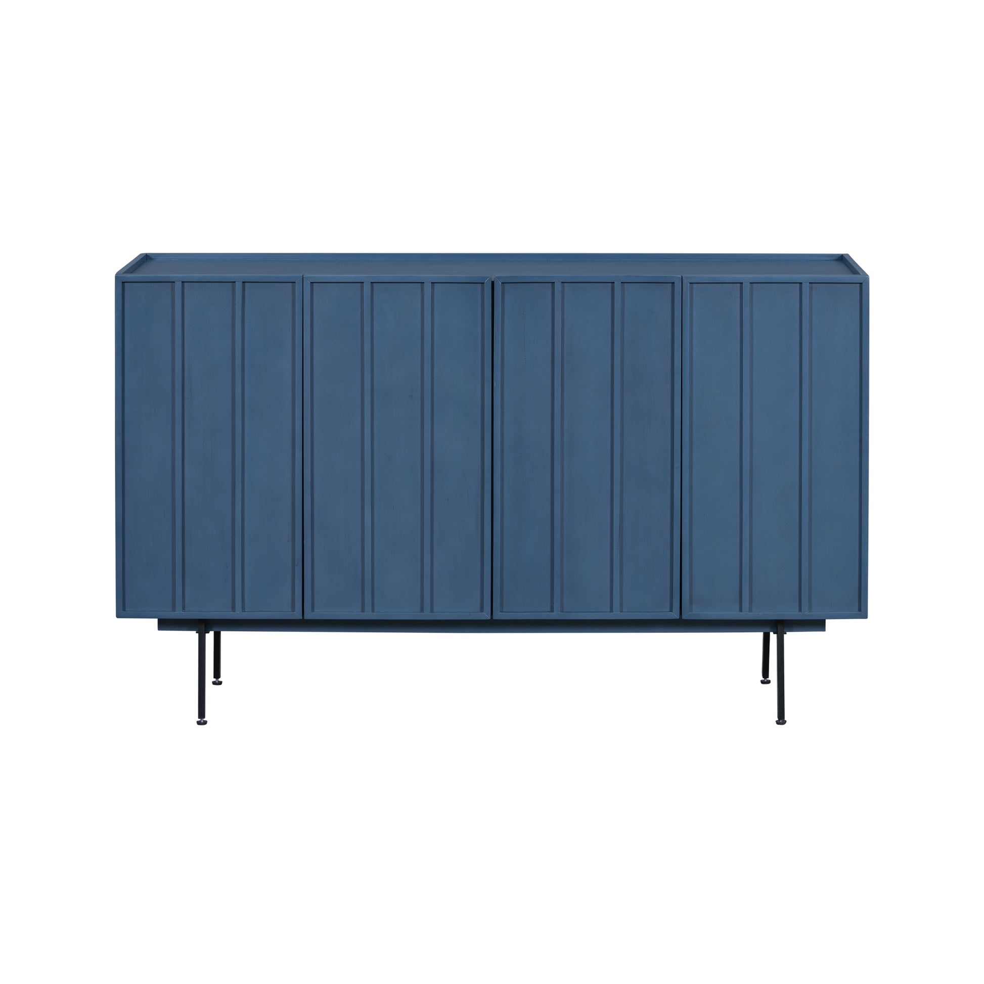 Modern Cabinet With 4 Doors, Suitable For Living Rooms, Entrance And Study Rooms. Navy Blue Mdf