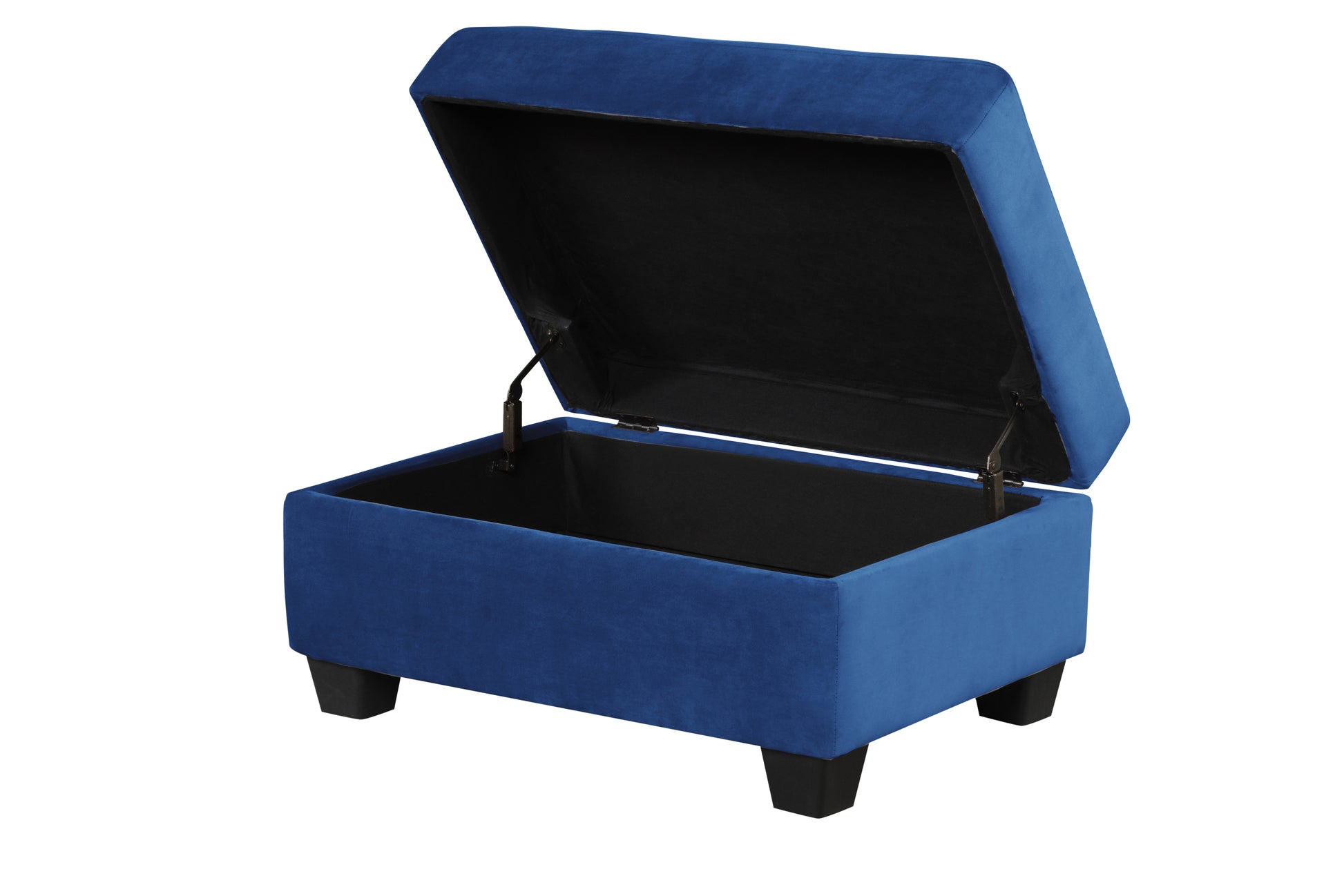 Omega Velvet Upholstery Contemporary Ottoman With Storage Made With Wood Navy Wood Primary Living Space Solid Blue Tufted Navy Velvet Velvet Medium Soft Contemporary Rectangle Internal Storage Wood Velvet