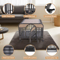 46In Heavy Duty Dog Crate, Furniture Style Dog Crate With Removable Trays And Wheels For High Anxiety Dogs Grey Abs Abs