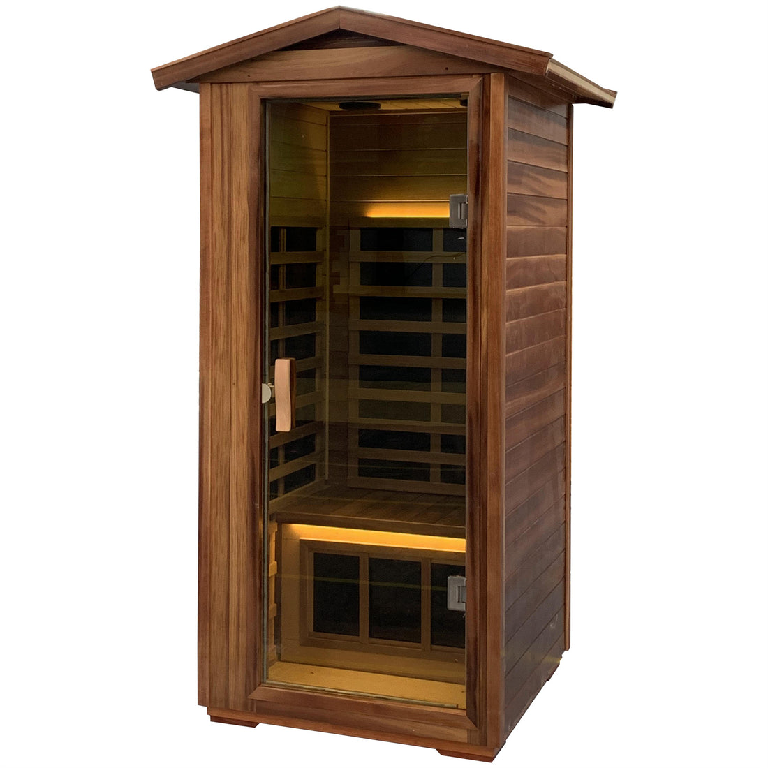 Red Cedar Single Outdoor Sauna Outdoor Indoor Wooden Sauna Room Natural Wood Solid Wood