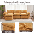 Modern Deep 3 Seat Sofa Couch With Ottoman, Polyester Sofa Sleeper Comfy Upholstered Furniture For Living Room, Apartment, Studio, Office,Yellow Yellow Polyester 3 Seat