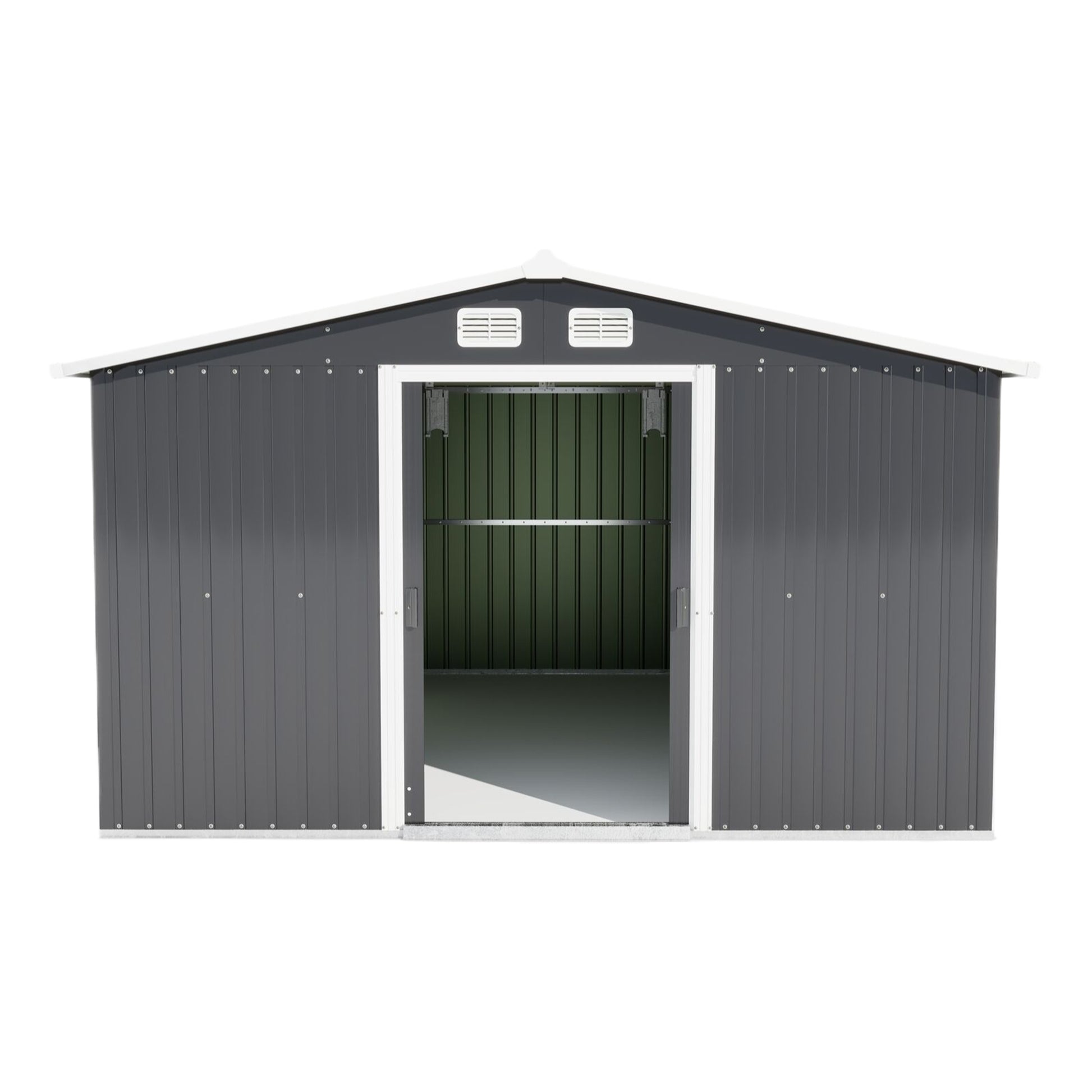 Patio, Lawn & Garden,Metal Outdoor Storage Shed 10Ft X 12Ft,Clearance With Lockable Door Metal Garden Shed Steel Anti Corrosion Storage House Waterproof Tool Shed For Backyard Patio Gray Metal