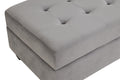 Omega Velvet Upholstery Contemporary Ottoman With Storage Made With Wood Gray Wood Primary Living Space Solid Grey Tufted Gray Velvet Velvet Medium Soft Contemporary Rectangle Internal Storage Wood Velvet