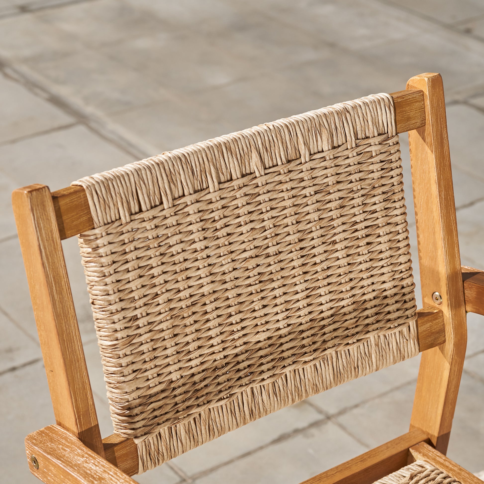 Mauricio 4 Piece Acacia Wood Dining Set With Stacking Chair Natural & Light Brown Acacia Wood