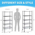 Heavy Duty 5 Tier Shelving Units Adjustable, Wire Shelf With 1000 Lbs Capacity 250 Per Shelf , 30 