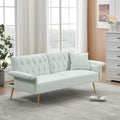 67.71 Inch Faux Leather Sofa Bed With Adjustment Armres White Light Brown Faux Leather Wood Primary Living Space Medium Soft Loose Back Contemporary Eucalyptus Square Arms Foam Pvc 2 Seat