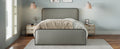 Modern Metal Bed Frame With Curved Upholstered Headboard And Footboard Bed With Under Bed Storage, Heavy Duty Metal Slats, King Size, Grey Grey Metal Modern Metal