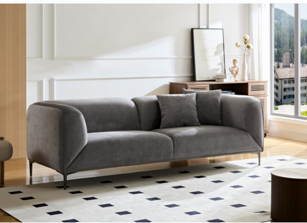 Wks2G Light Gray Sofa Can Be Placed In The Studio, Living Room, Attic Multiple Scenes, Modern Style Simple Fashion, Size 89.37* 35.43* High 28.74 Inches Gray Fabric 3 Seat