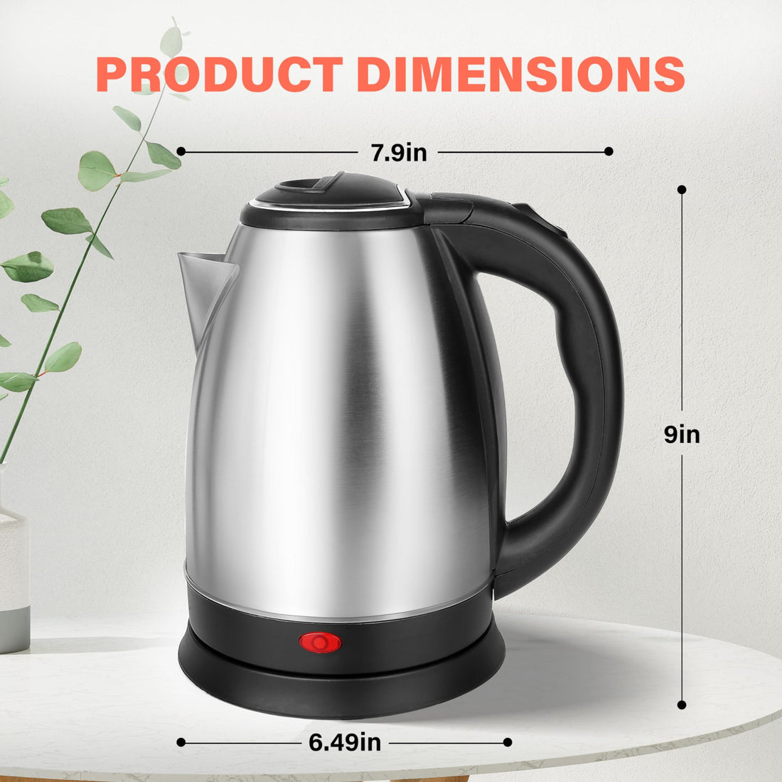 Stainless Steel Electric Tea Kettle, Electric Kettles For Boiling Water, 1.7L Electric Kettle, Cordless Water Boiler With 360 Degree Rotational Base, Automatic Shut Off, 1000W, Silver Black Black Kitchen Stainless Steel