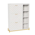 Shoe Cabinet With 3 Flip Drawers & Open Shelves, Modern Entryway Shoe Storage Cabinet Slim, Narrow Hidden Shoe Rack For Heels, Boots, Slippers, Wood Freestanding Shoe Organizer For Entrance White Bedroom Farmhouse Foam Mdf