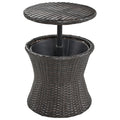 K&K 5 Pieces Patio Furniture Chair Sets, Patio Conversation Set With Wicker Cool Bar Table, Ottomans,Outdoor Furniture Bistro Sets For Porch,Backyard,Balcony,Poolside Black&Beige Yes Complete Patio Set Beige Black Weather Resistant Frame Fade Resistant