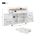 K&K Rolling Kitchen Island With Storage, Kitchen Cart With Rubber Wood Top, Spacious Drawer With Divider And Internal Storage Rack, Kitchen Island On Wheels With Adjustable Shelf Tower Rack, White White Kitchen Classic,European,Modern Rectangular Kitchen