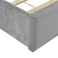 Queen Size Upholstered Platform Bed With Lateral Storage Compartments And Thick Fabric, Velvet, Gray Gray Velvet