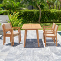 Mauricio 5 Piece Acacia Wood Dining Set With Stacking Chair Natural & Light Brown Acacia Wood