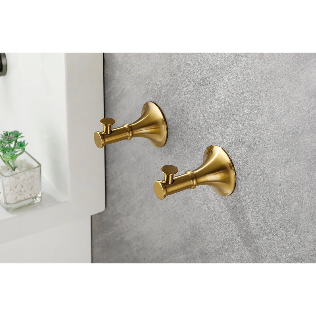 6 Piece Brass Bathroom Towel Rack Set Wall Mount Brushed Gold Brass