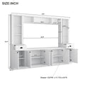 Minimalist Entertainment Wall Unit Set With Bridge For Tvs Up To 75'', Large Storage Space Tv Stand With Adjustable Shelves, Modernist Large Media Console For Living Room, White White Primary Living Space 70 79 Inches 70 79 Inches 75 Inches Particle