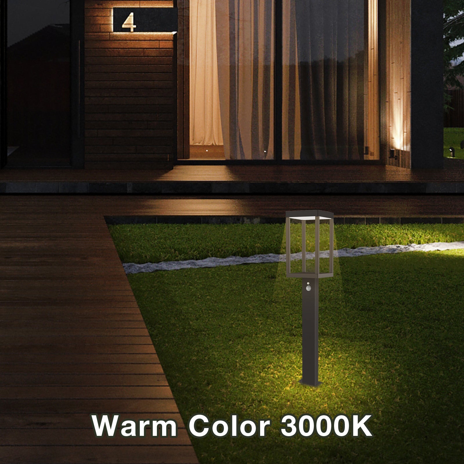 Solar Outdoor Light Pathway Dusk To Dawn Garden Lighting Black Metal