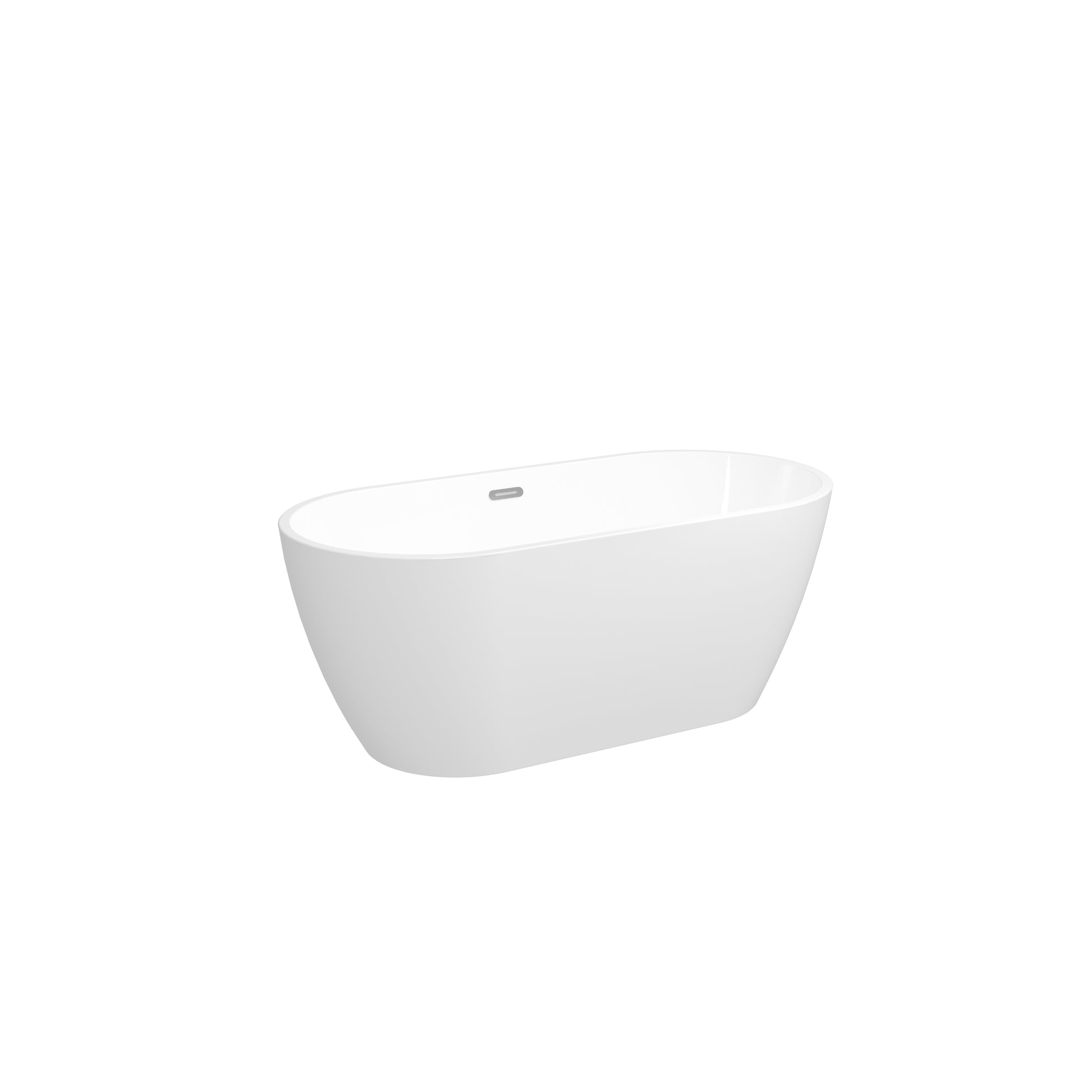59'' Glossy Acrylic Freestanding Soaking Bathtub With Classic Slotted Overflow And Toe Tap Drain In Chrome, Cupc C Ertified, 02138 Glossy White Oval Bathroom Freestanding Tubs Polished 59 61 In Contemporary Soaking Center Acrylic Acrylic