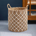 Hubertus Round Water Hyacinth Woven Basket With Handles 15