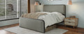 Modern Metal Bed Frame With Curved Upholstered Headboard And Footboard Bed With Under Bed Storage, Heavy Duty Metal Slats, King Size, Grey Grey Metal Modern Metal